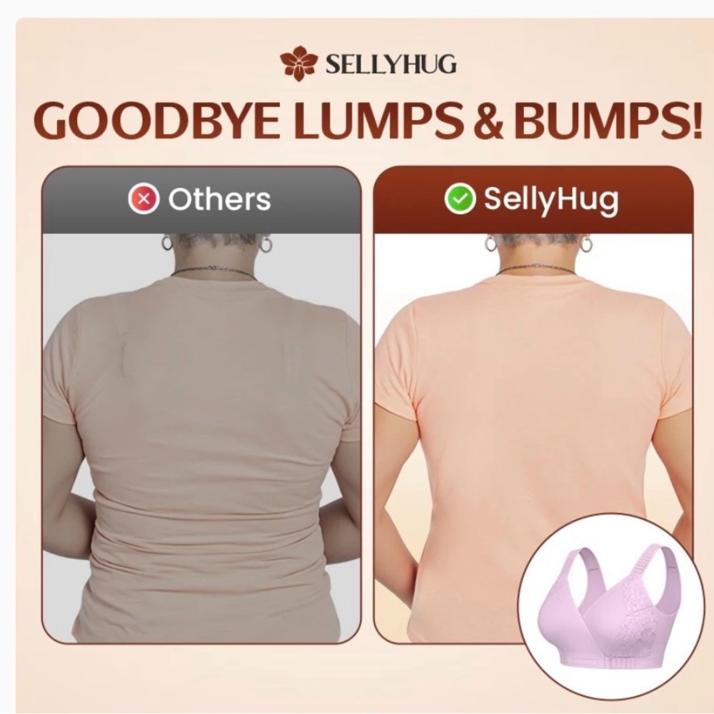 2 Beige Wireless Comfort Bra by Shelly Hug - Picture 9 of 10